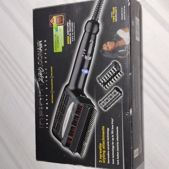 Infinity PRO CONAIR 1875 WATT 3 IN 1 TOURMALINE IONIC STYLER EUC USED 1 TIME! main image 7